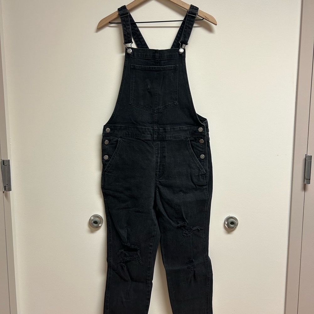 Women's Black Denim Overalls